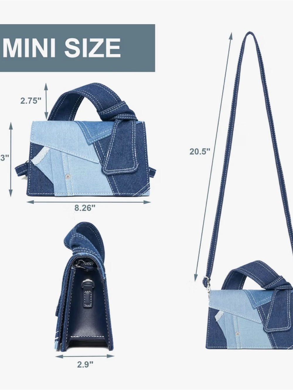 Two-Tone Denim Patchwork Mini - Picture 3 of 5